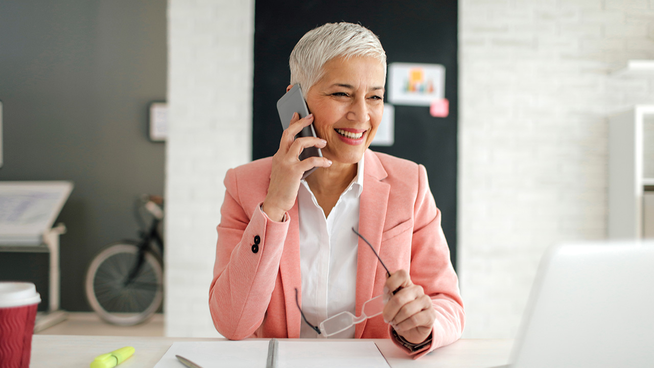 Woman talking to someone over the phone